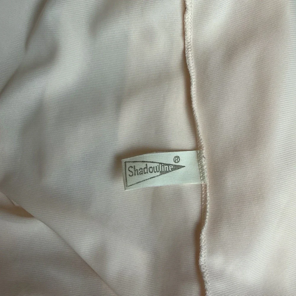 VTG Shadowline Nightgown Small Pastel Pink Peach Lace Robe Long Peignoir 70s 80s